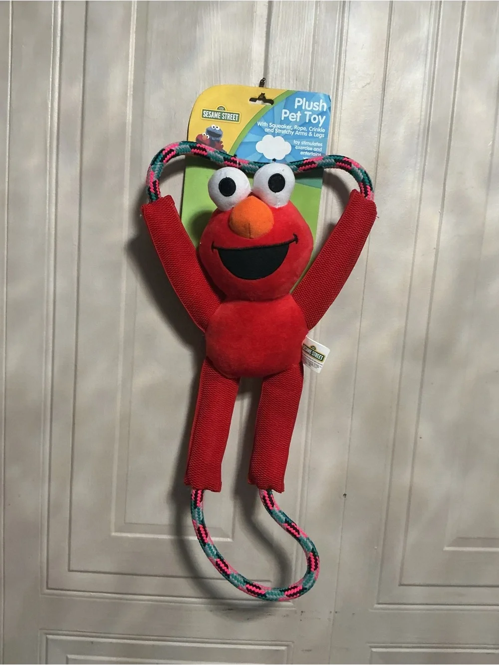 Brand New Interactive Rope Elmo Dog Toy With Squeaker  20”